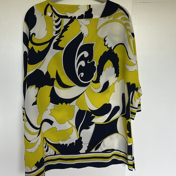 Trina Turk V-Neck Printed Silk Tunic - Picture 6 of 6